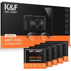  Nawilżane bibułki do czyszczenia optyki Anti-fog K&F Concept (50szt)