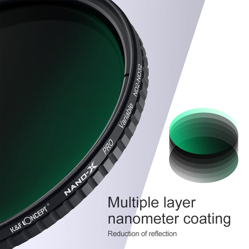      Filtr szary regulowany K&F Concept Nano X (ND2-ND32) 52mm