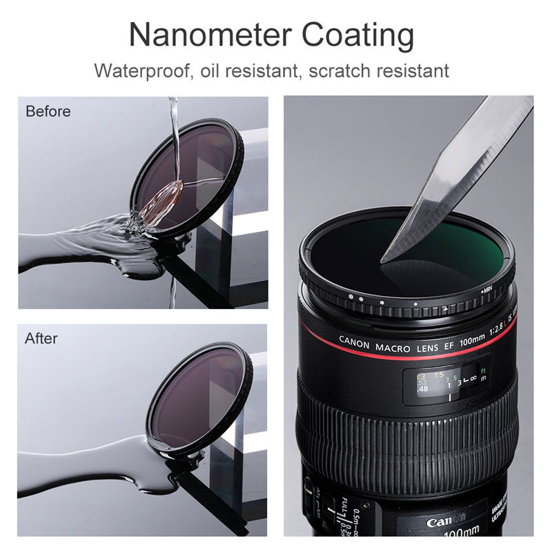      Filtr szary regulowany K&F Concept Nano X (ND8-ND128) 67mm