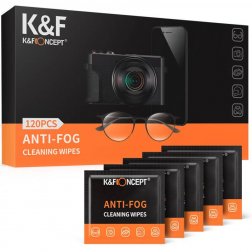 Nawilżane bibułki do czyszczenia optyki Anti-fog K&F Concept (120szt)