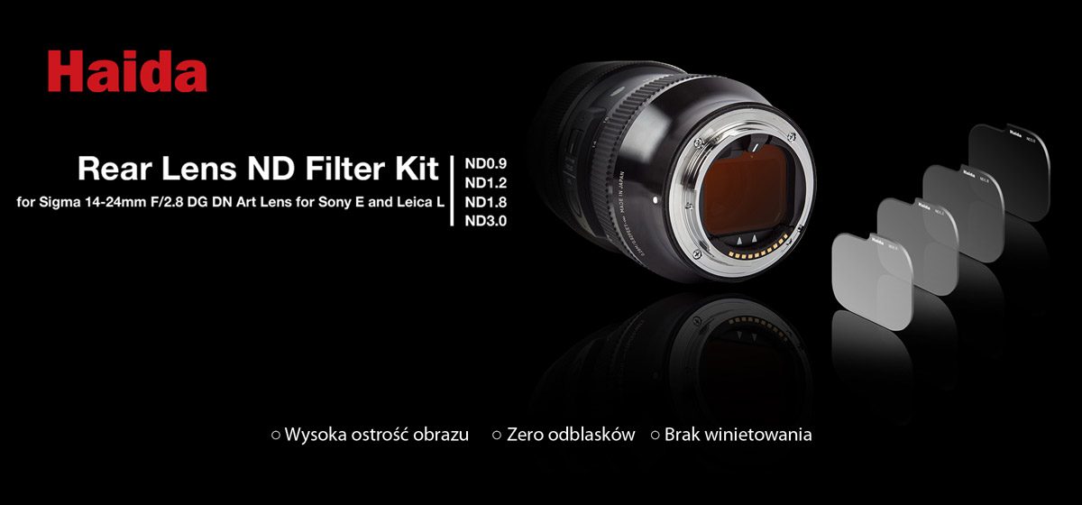        Zestaw tylnych filtrów szarych do Sigma 14-24mm F.2.8 Art / Sony E / Leica L Haida Rear